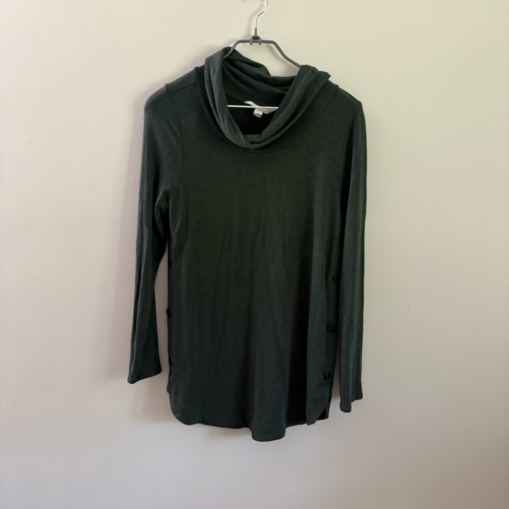 Magnolia Grace Women’s Large Green Sweater Cowl Neck cozy soft fall